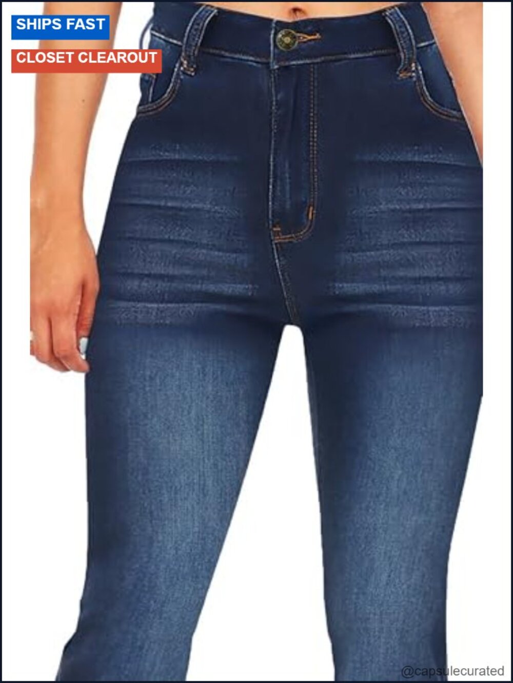 High Waisted Stretch Flare Bell Bottom Jeans - Picture 3 of 3
